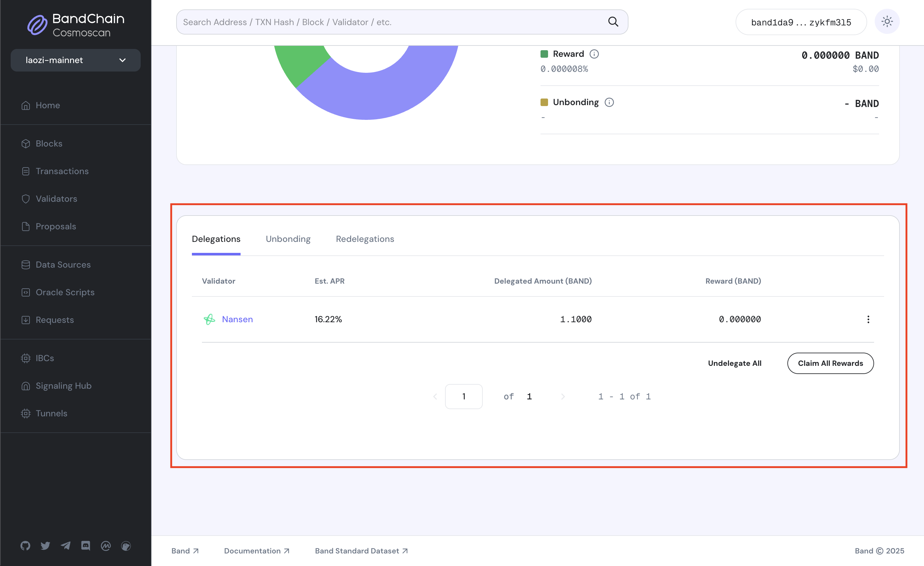 your account detail page