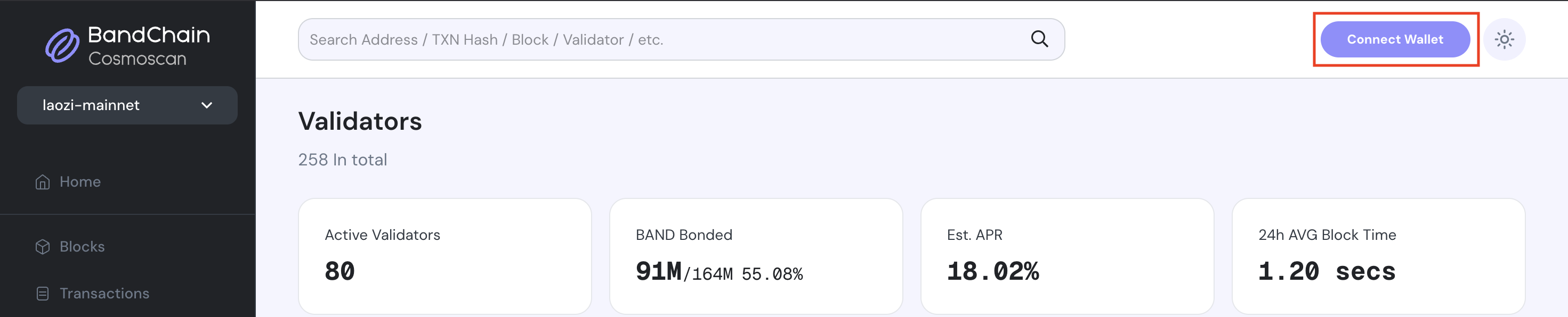 locate connect wallet button